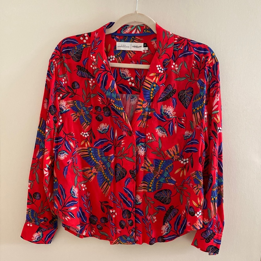 Bird print beautiful blouse